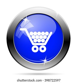 Shopping cart icon. Internet button on white background. EPS10 vector