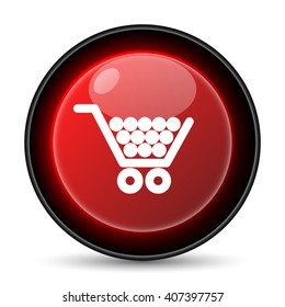 Shopping cart icon. Internet button on white background. EPS10 vector