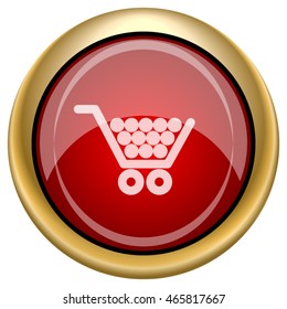 Shopping cart icon. Internet button on white background. EPS10 vector.
