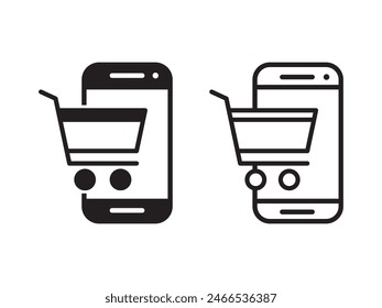 Icono de Carrito de compras. Símbolo de compra de tienda en Internet. Icono de Hacer clic de Carrito de compras de tienda de Web. Tienda de Internet comprar símbolo de logotipo, Ilustración vectorial