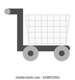 Shopping cart icon isolated. Flat design vector illustration.