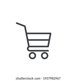 Shopping Cart Icon Isolated Modern Outline On White Background