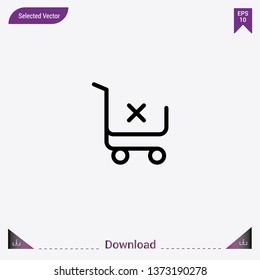Shopping cart icon isolated on grey background.Premium symbol for website design, mobile application, logo, ui.Modern, simple, isolated, flat best quality icon for web site designs or mobile apps.