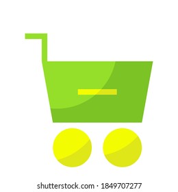 Shopping cart icon isolated on white background. Flat icon style