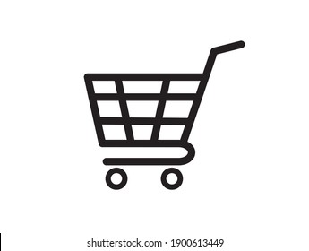 Shopping cart icon isolated on white background. Add to cart icon. Flat design. Vector illustration.