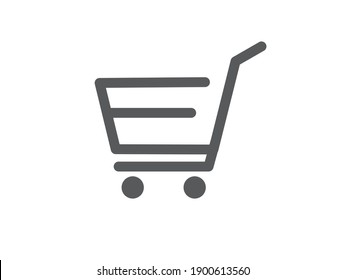 Shopping cart icon isolated on white background. Flat design. Vector illustration.