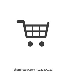 Shopping Cart Icon Isolated on Black and White Vector Graphic