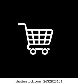 Shopping Cart icon isolated on black background
