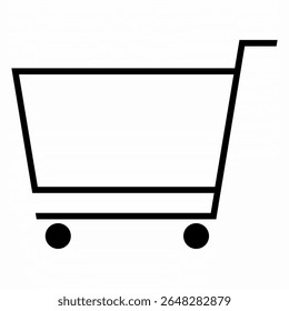 Shopping cart icon isolated on transparent. Trolley and grocery basket. Shopping cart icon set, flat and line style for E-commerce and retail
