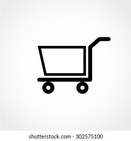 Shopping cart Icon Isolated on White Background