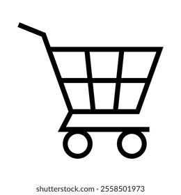 shopping Cart icon. Isolated vector pushcart symbol silhouette on a white background