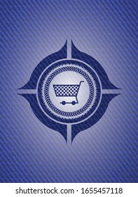 shopping cart icon with jean texture