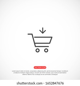 Shopping Cart icon, line flat design best vector