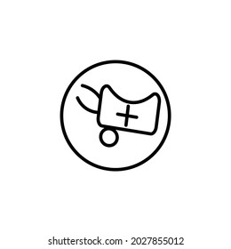 Shopping Cart Icon Line isolated on White Background