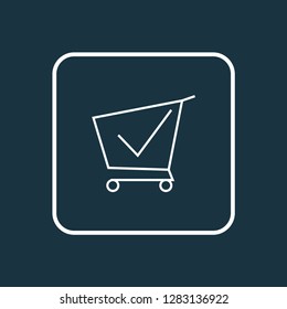 Shopping cart icon line symbol. Premium quality isolated trolley element in trendy style.