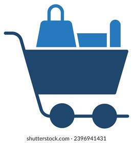 Ilustración vectorial de la línea de icono de carro de compras