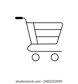 Ilustración vectorial de la línea de icono del carro de la compra. Pasos 10