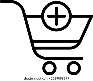 Shopping Cart Icon Line Vector Illustration