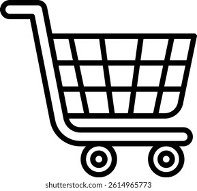 Shopping Cart Icon Line Vector Illustration