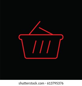 Shopping cart icon. Linear style. Isolated vector.