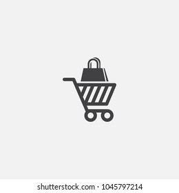 Shopping cart icon. Logo element illustration. Shopping cart symbol design from eCommerce collection. Simple Shopping cart concept. Can be used in web and mobile.