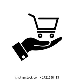 Shopping cart icon, logo isolated on white background