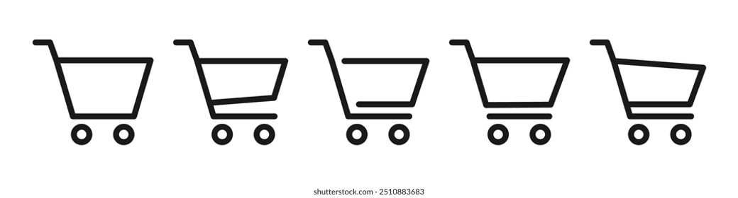 Shopping cart icon, logo. Original design for app and web. Vector.