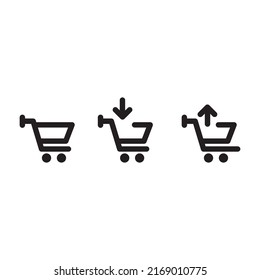 Icono del carro de la compra o logotipo ilustración vectorial del símbolo aislado - icono vectorial de estilo negro de alta calidad