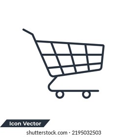 ilustración vectorial del icono del carro de la compra. Plantilla de símbolo del carrito del tranvía para la colección de diseño gráfico y web
