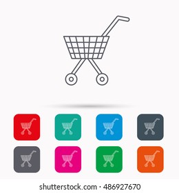 Shopping cart icon. Market buying sign.