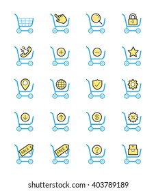 Shopping Cart icon, Monochrome color - Vector Illustration