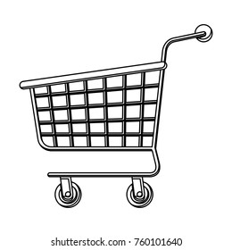 shopping cart icon in monochrome silhouette