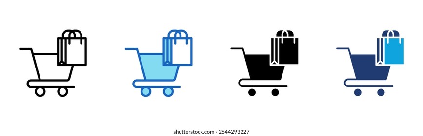 Shopping Cart icon Multi Style Vector Illustration