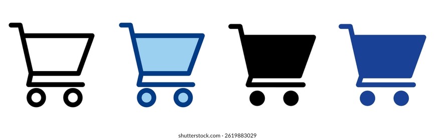 Shopping Cart Icon Multiple Style Vector Collection