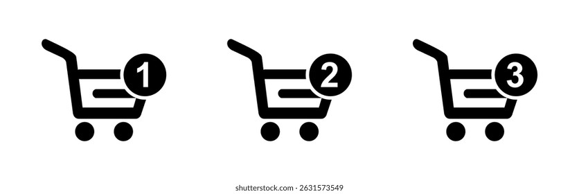 Shopping cart icon on black colour