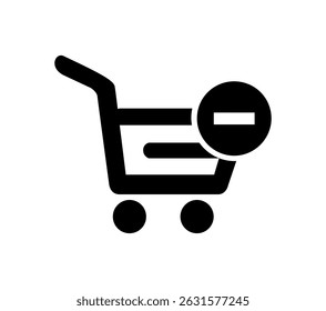 Shopping cart icon on black colour