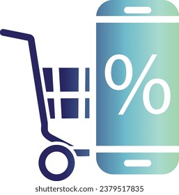 shopping cart icon on gradient style. shopping concept