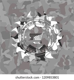 shopping cart icon on grey camo texture