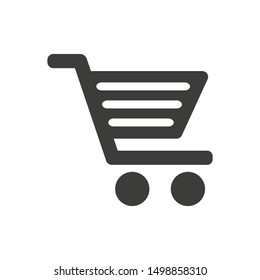 Shopping cart icon on white background.