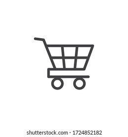 Shopping cart icon on white background