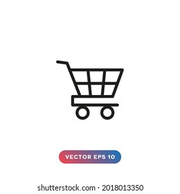 Shopping cart icon on white background
