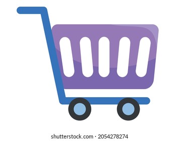shopping cart icon on white background
