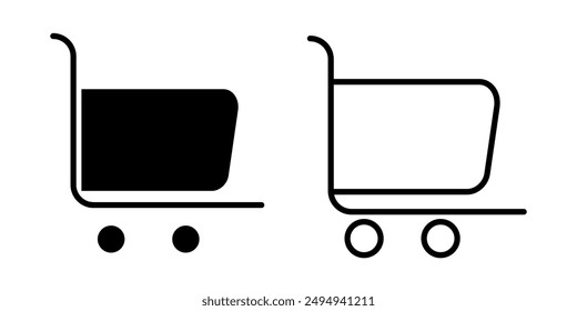 Shopping cart icon on white background