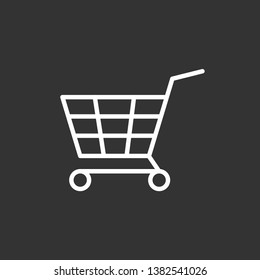 Shopping Cart Icon. Online Market Illustration As A Simple Vector Sign, Presented on Glyph Style & Trendy Symbol for Design,  Websites, Presentation or Mobile Application.