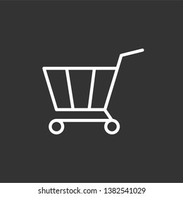 Shopping Cart Icon. Online Market Illustration As A Simple Vector Sign, Presented on Glyph Style & Trendy Symbol for Design,  Websites, Presentation or Mobile Application.