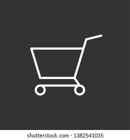 Shopping Cart Icon. Online Market Illustration As A Simple Vector Sign, Presented on Glyph Style & Trendy Symbol for Design,  Websites, Presentation or Mobile Application.