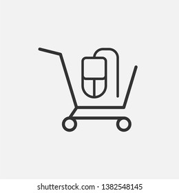 Shopping Cart Icon. Online Market Illustration As A Simple Vector Sign, Presented on Line Art Style & Trendy Symbol for Design,  Websites, Presentation or Mobile Application.