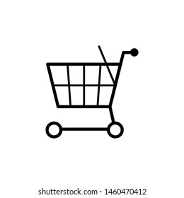 Shopping Cart Icon. Online Market Illustration As A Simple Vector Sign, Presented in Line Art Style & Trendy Symbol for Design,  Websites, Presentation or Mobile Application.