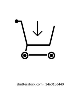 Shopping Cart Icon. Online Market Illustration As A Simple Vector Sign, Presented in Glyph & Trendy Symbol for Design,  Websites, Presentation or Mobile Application.