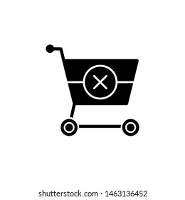 Shopping Cart Icon. Online Market Illustration As A Simple Vector Sign, Presented in Glyph & Trendy Symbol for Design,  Websites, Presentation or Mobile Application.